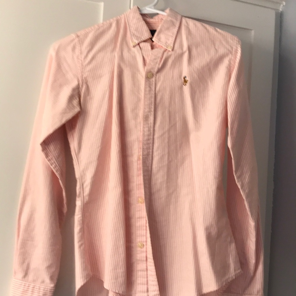 Pink polo button down